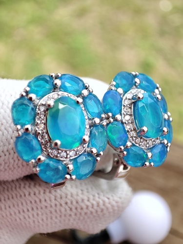 925 CERCEI ARGINT CU OPAL