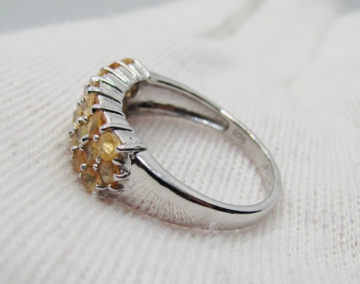 925 inel argint cu citrin masura 15(35)