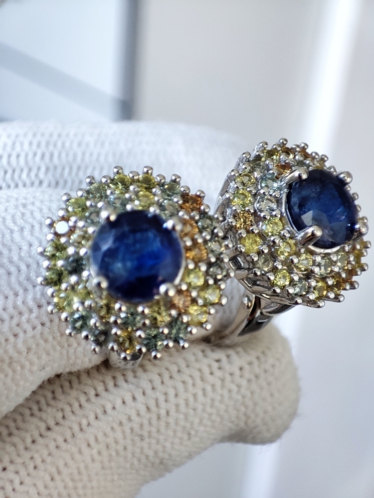 925 Cercei Argint Cu Safir
