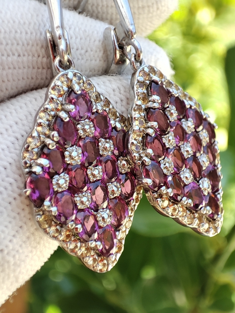 925 Cercei ARGINT CU GRANAT RODOLIT