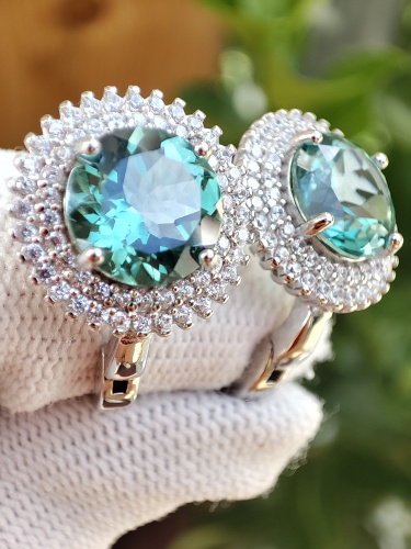 925 CERCEI ARGINT CU TOPAZ(47)