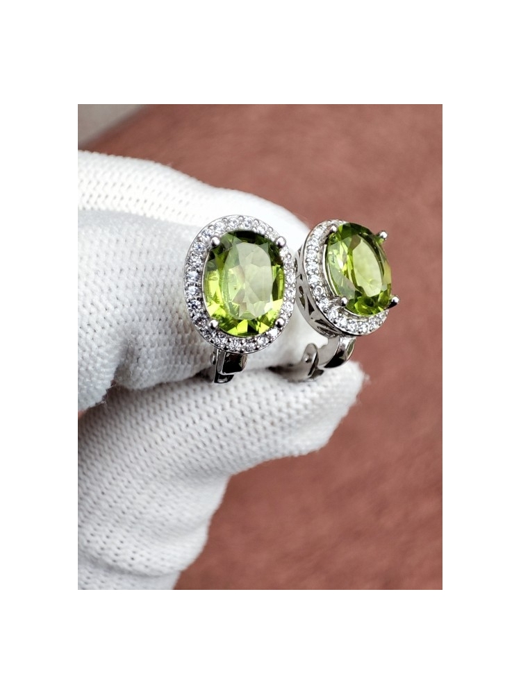 925 Cercei argint cu peridot