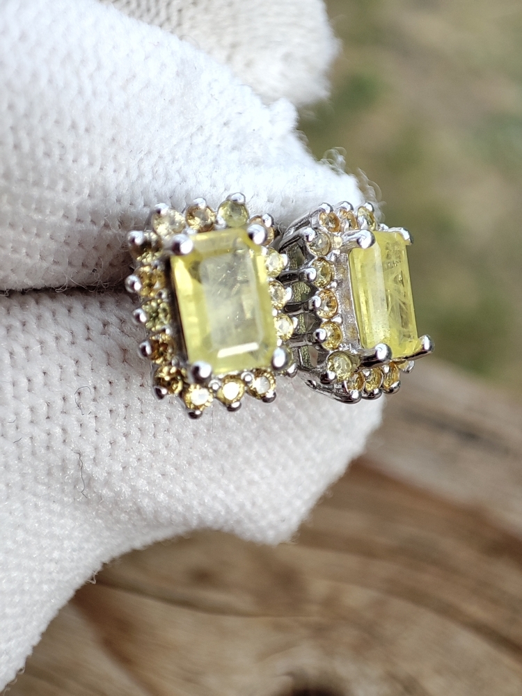 925 Cercei argint cu safir