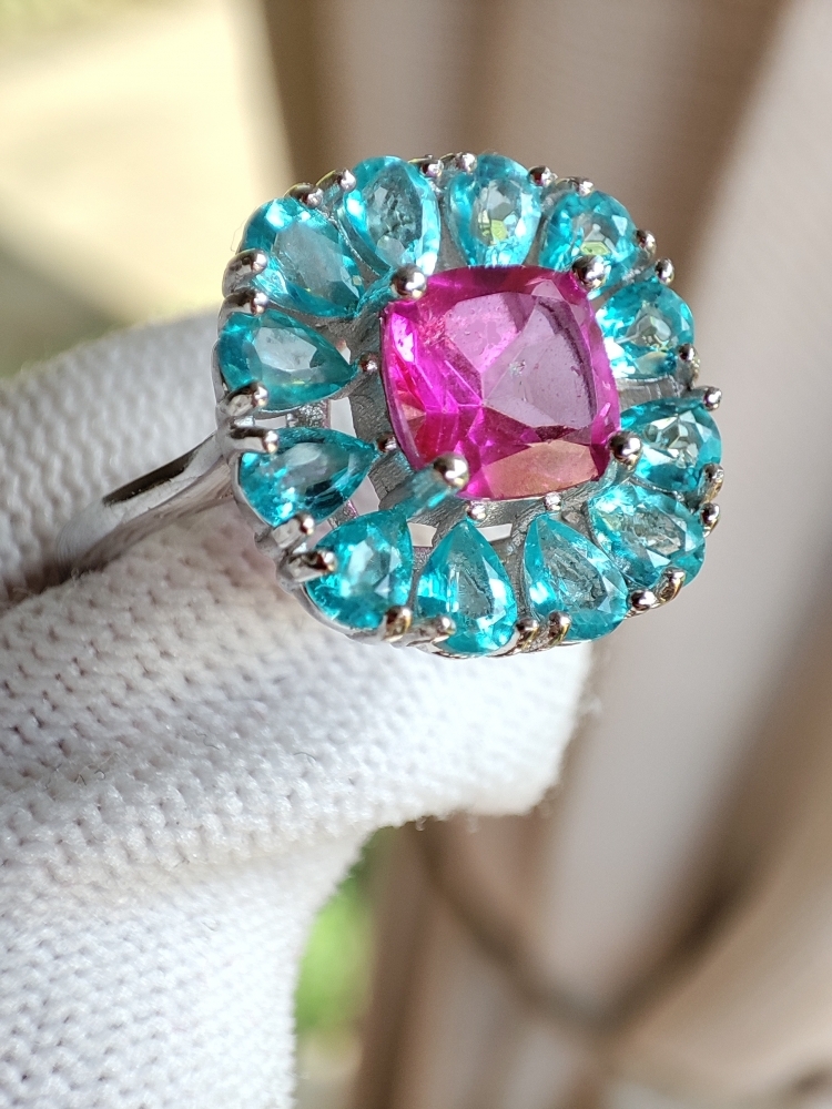 925 Inel argint cu topaz masura 14