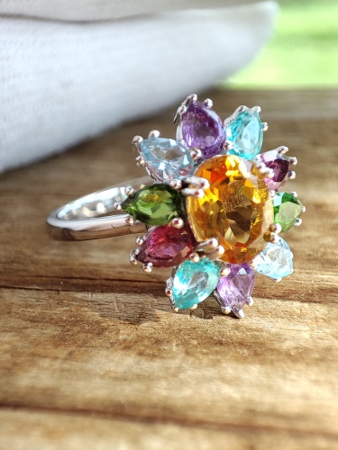 925 Inel argint cu citrin masura 12