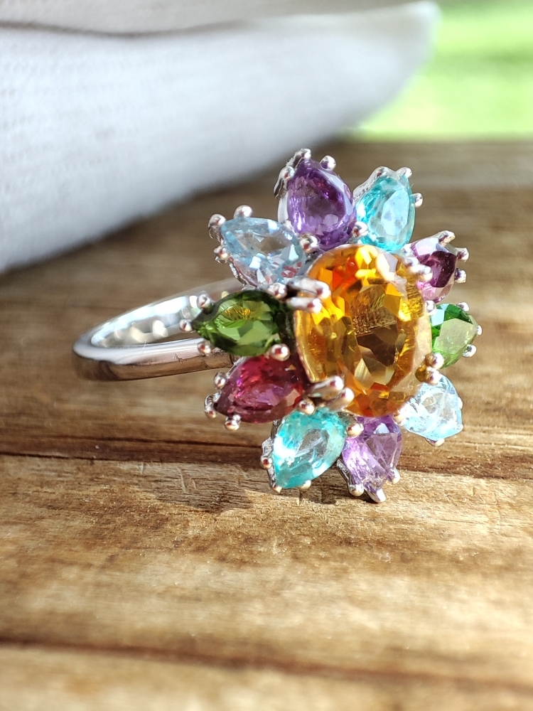 925 Inel argint cu citrin masura 12