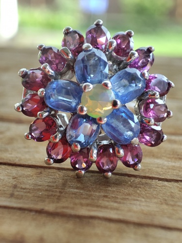 925 inel argint cu chianit opal masura 17