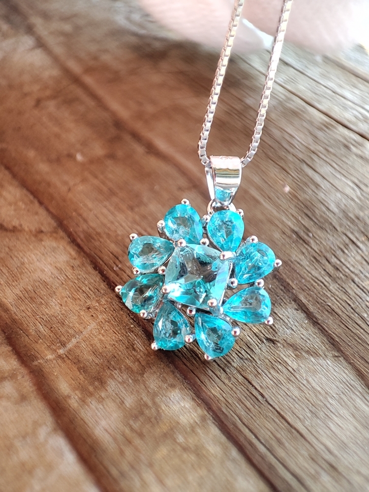 925 Pandantiv argint cu topaz paraiba