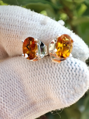 925 Cercei argint cu citrin