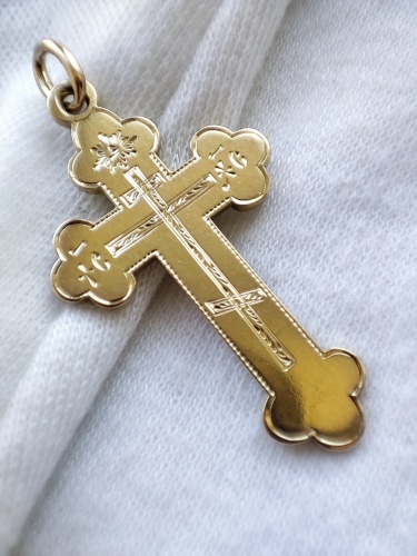 Cruciulita cruce aur rusia imperiala ruseasca retro 56 zolotnik Slava Ortodoxa Ortodox