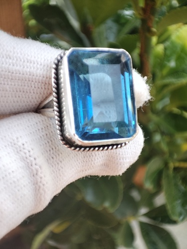 925 Inel argint cu topaz masura 17