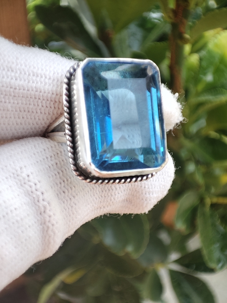 925 Inel argint cu topaz masura 17