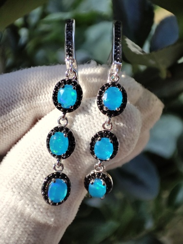 925 Cercei argint cu opal