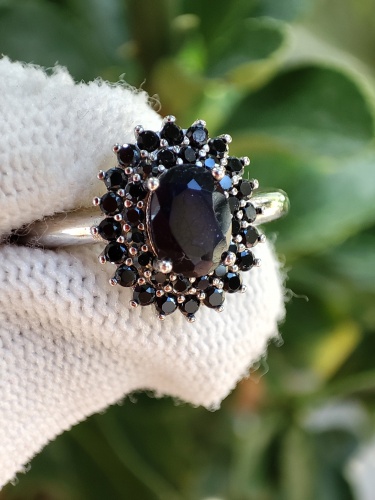 925 Inel argint cu safir masura 14