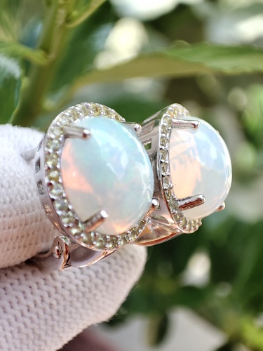 925 Cercei argint cu opal