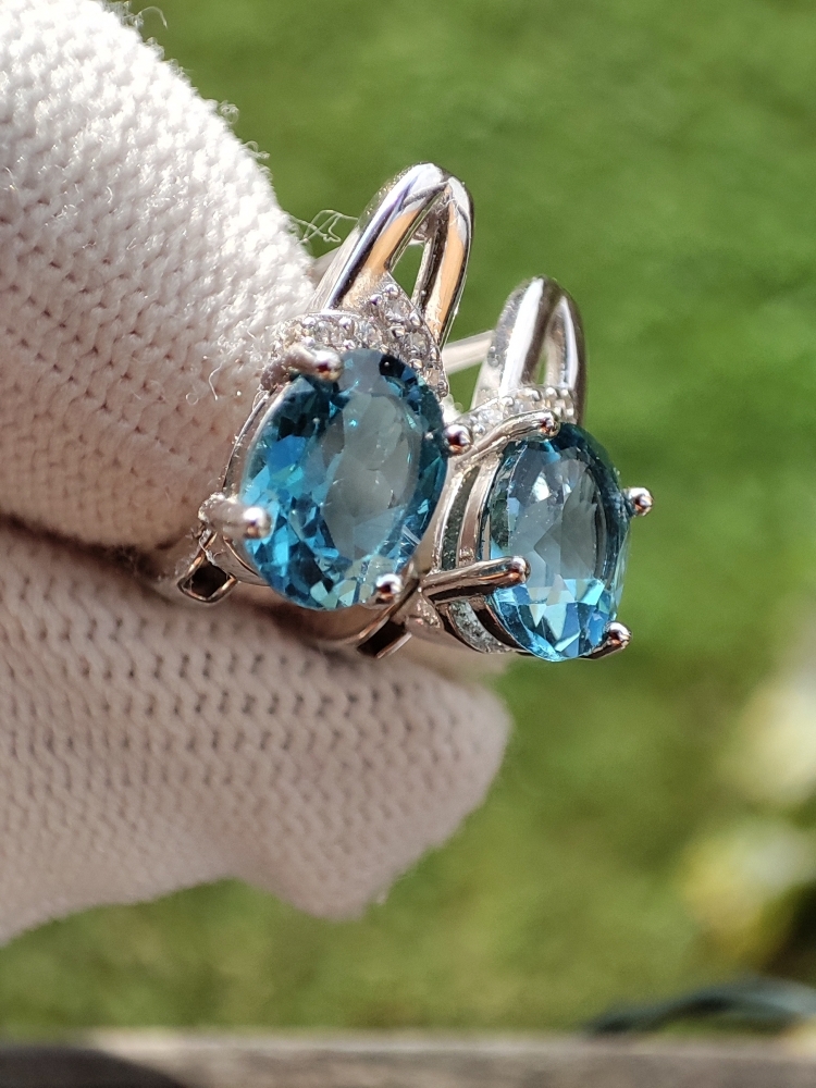 925 Cercei argint cu topaz
