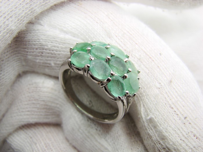 925 inel argint cu smarald masura 17