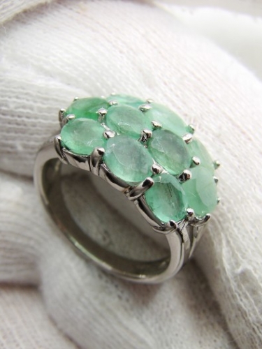 925 inel argint cu smarald masura 17
