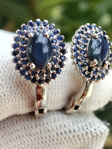 925 Cercei argint cu safir