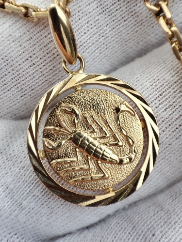 Pandantiv aur 14k retro 583 Rusia aur Rusesc Zodia Scorpion Aur