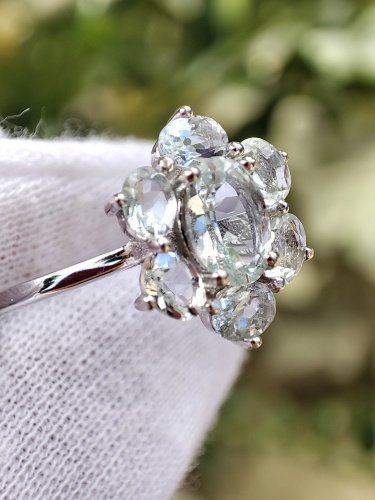 925 Inel argint cu aquamarin masura 14.5