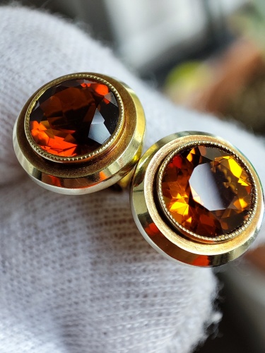 Cercei aur 14k cu Citrin Madeira Natural Citrine Unicat