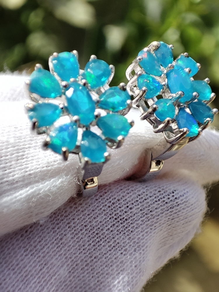 925 Cercei argint cu opal