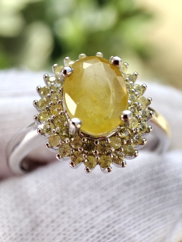925 Inel argint cu safir masura 14