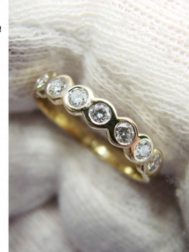 Inel Aur 14K Jubilee Cu 7 Diamante traditional aniversar half memory