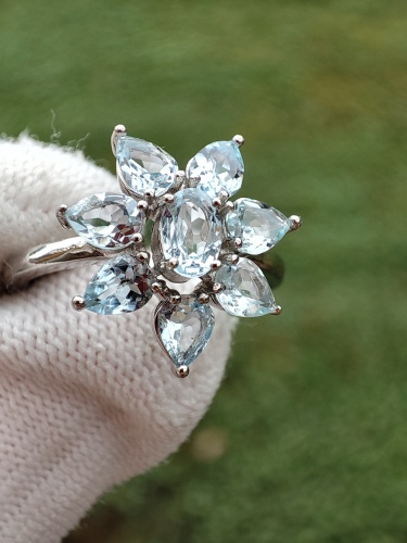 925 Inel argint cu topaz masura 17