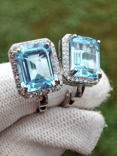 925 Cercei argint cu topaz