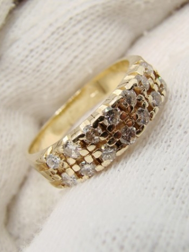 Inel aur 14k designer cu diamante aniversar traditional jubilee unicat