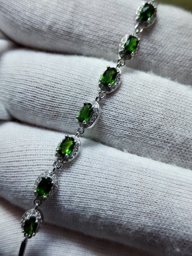 925 Bratara argint cu diopsid diopside