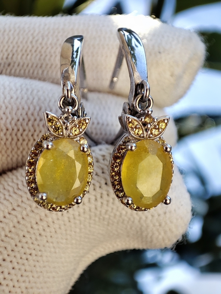 925 Cercei argint cu safir