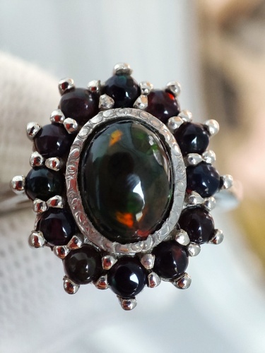 925 Inel argint cu opal masura 14