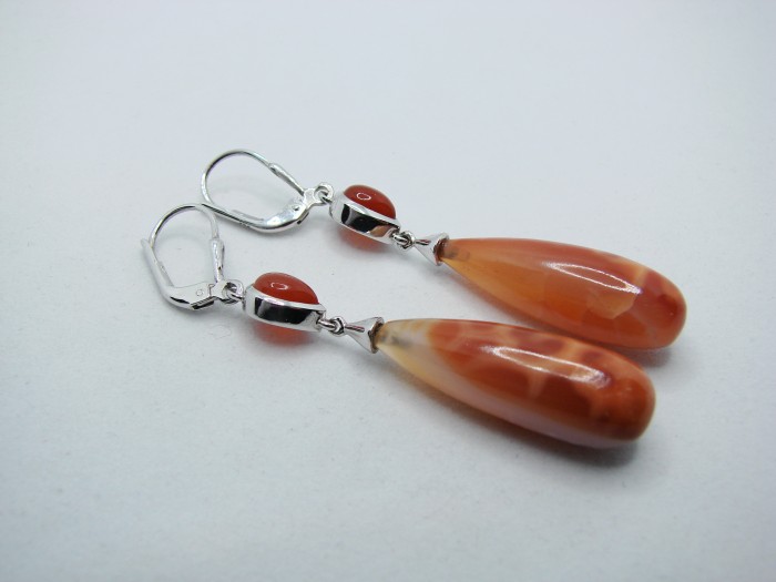 925 cercei argint cu agat de foc(40)