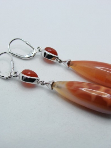 925 cercei argint cu agat de foc(40)