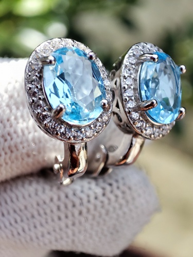 925 Cercei argint cu topaz