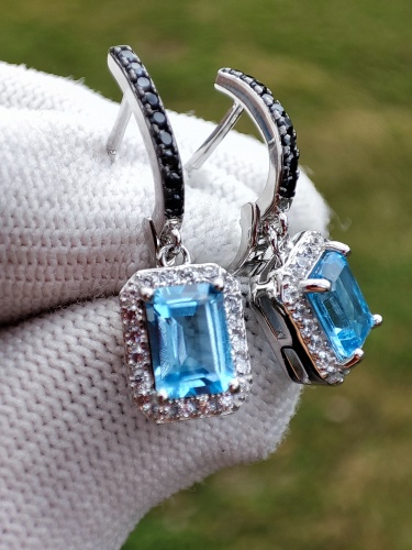 925 Cercei argint cu topaz