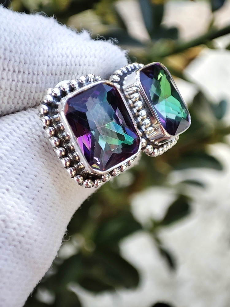 925 Cercei argint cu quartz mystic mistic