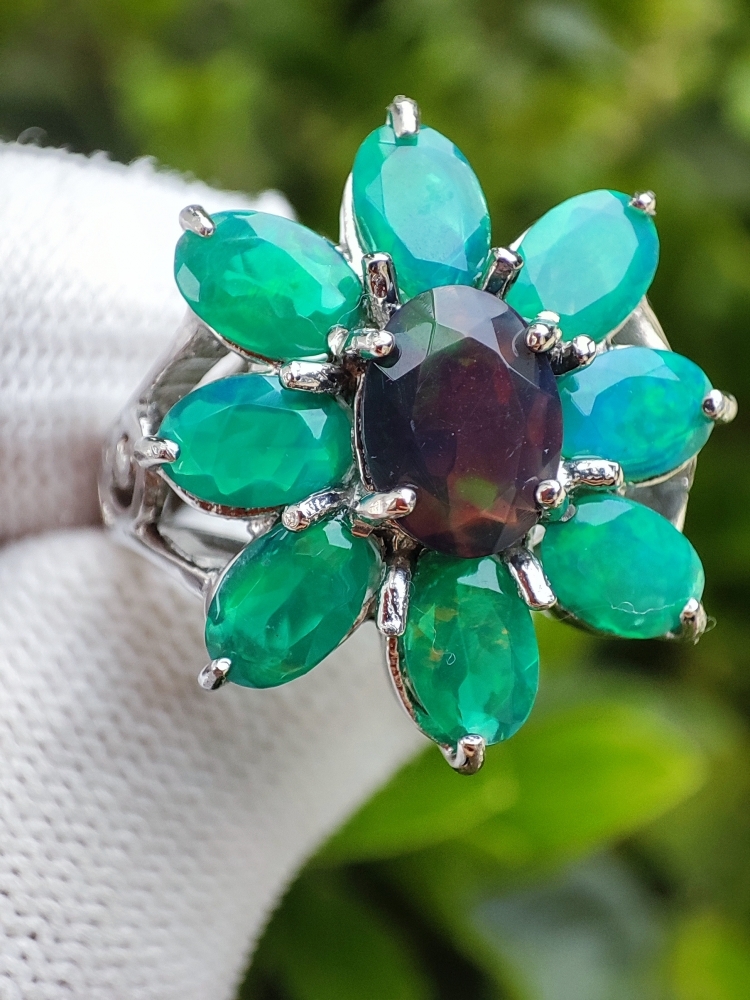 925 Inel argint cu opal masura 14