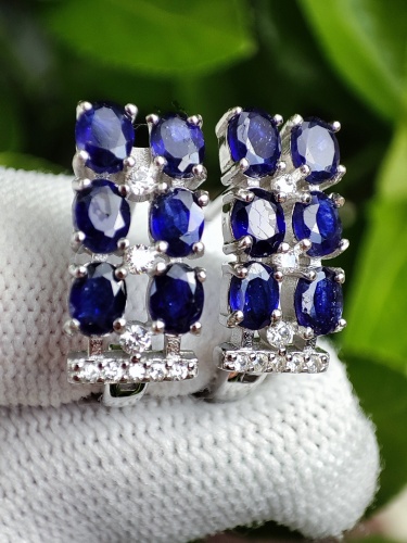 925 Cercei argint cu safir