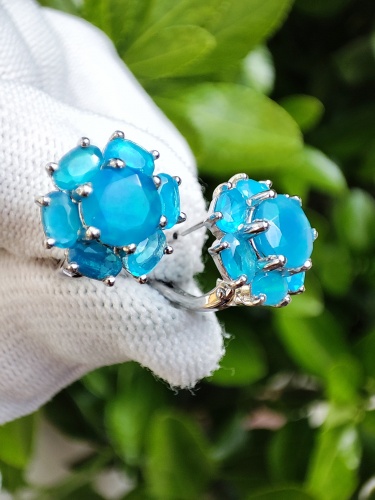 925 Cercei argint cu opal