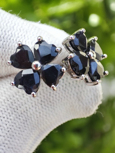 925 cercei argint cu safir