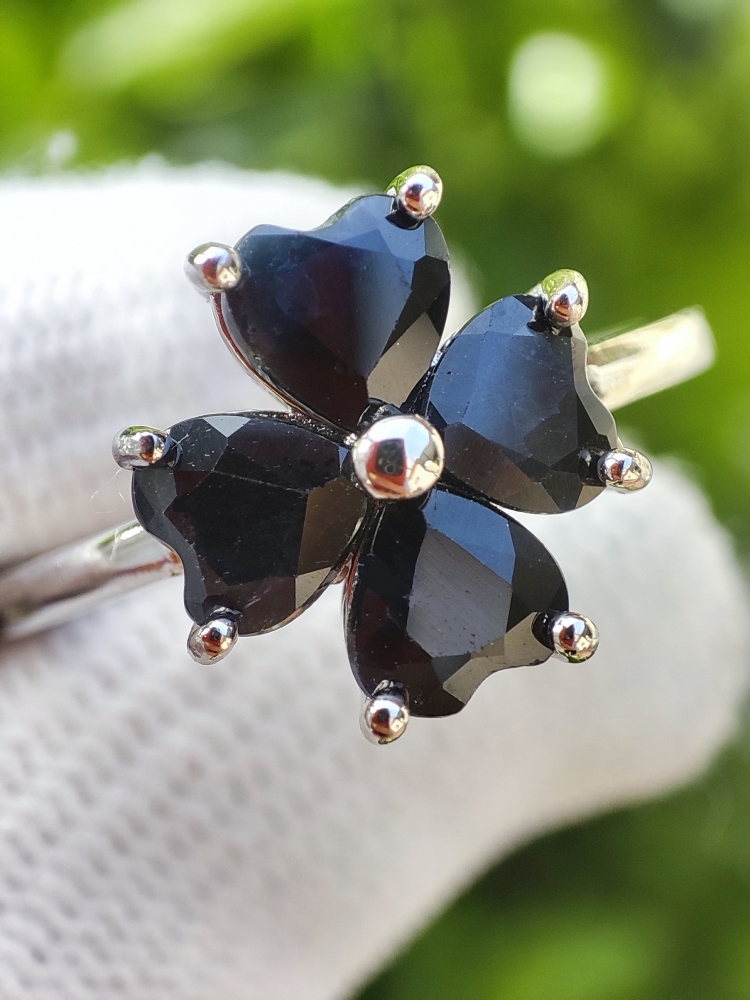 925 Inel argint cu safir masura 17