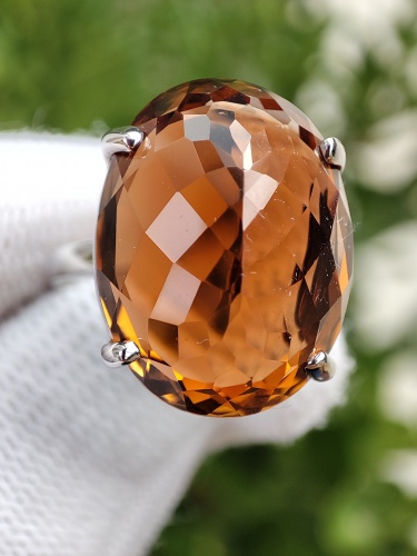 925 Inel argint cu topaz imperial masura 14