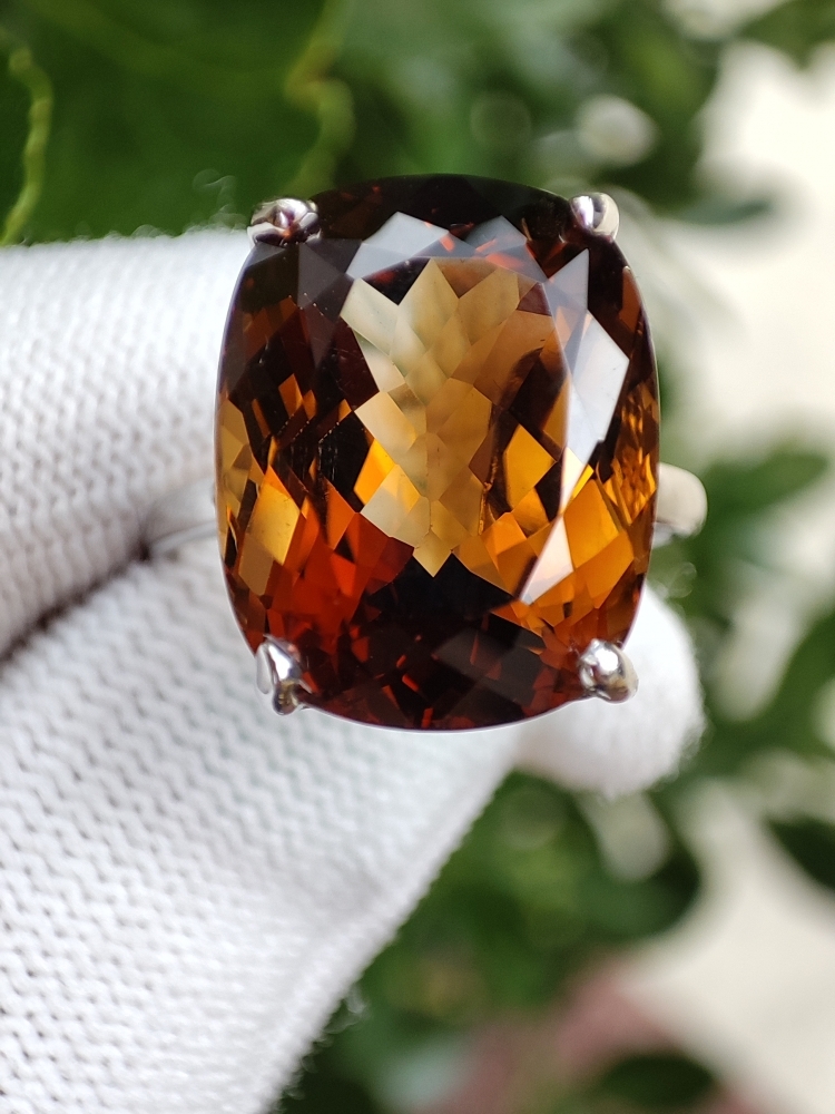 925 Inel argint cu topaz imperial masura 14
