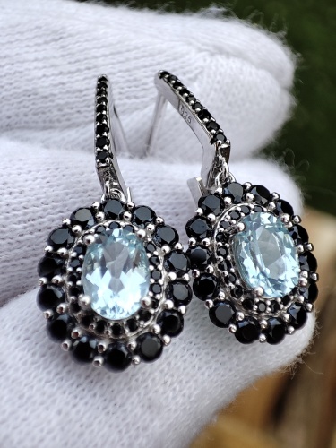 925 Cercei Argint Cu Topaz Si Spinel