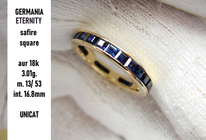 Inel aur 18k cu safire eternity memory traditional aniversar