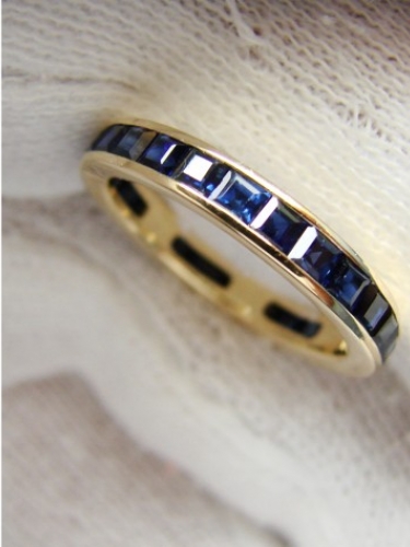 Inel aur 18k cu safire eternity memory traditional aniversar